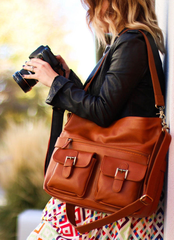 Jo Totes Camera Bag Review: The Gracie in Butterscotch - Snap Happy Mom